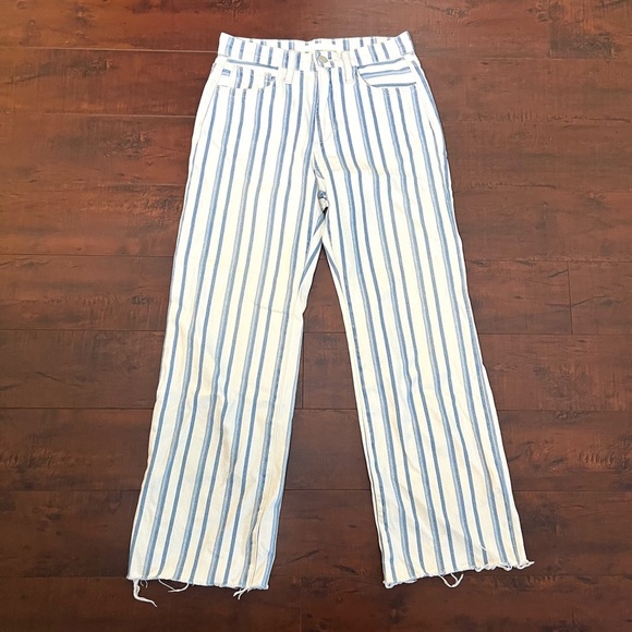 JOE’S Jeans The Blake High Rise Wide Leg Crop Denim Yard Dye Stripe Size 25 - Picture 4 of 12